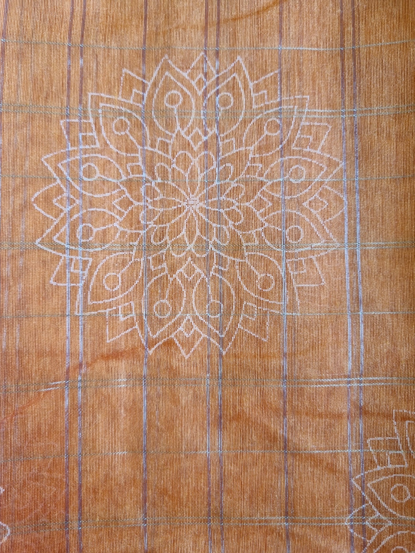 PURE COTTON ORANGE SAREE WITH SILVER ZARI BORDER
