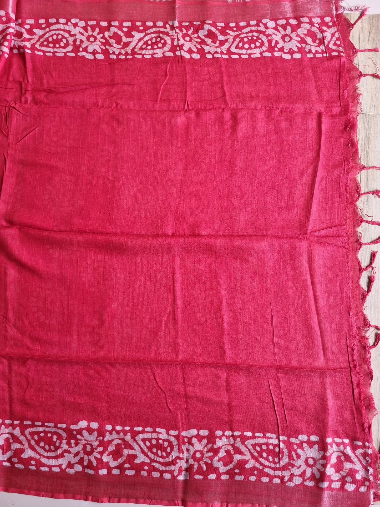 RED & BLACK LINEN COTTON SAREE