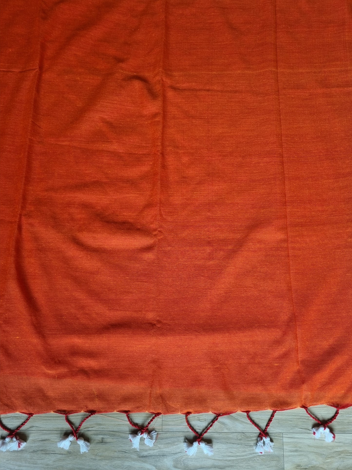 ORANGE KHADI COTTON SAREE