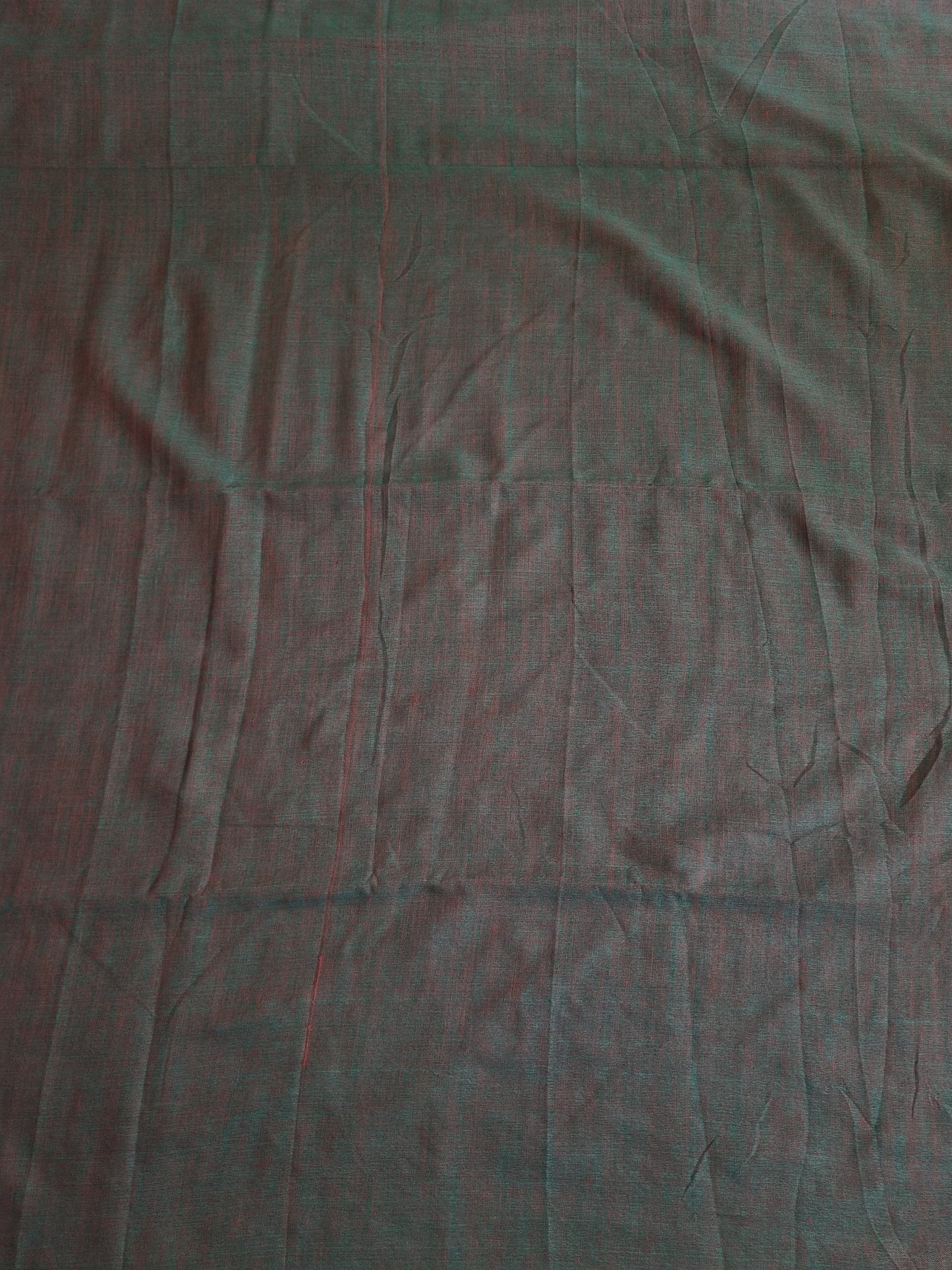 TEAL GREEN KHADI COTTON SAREE