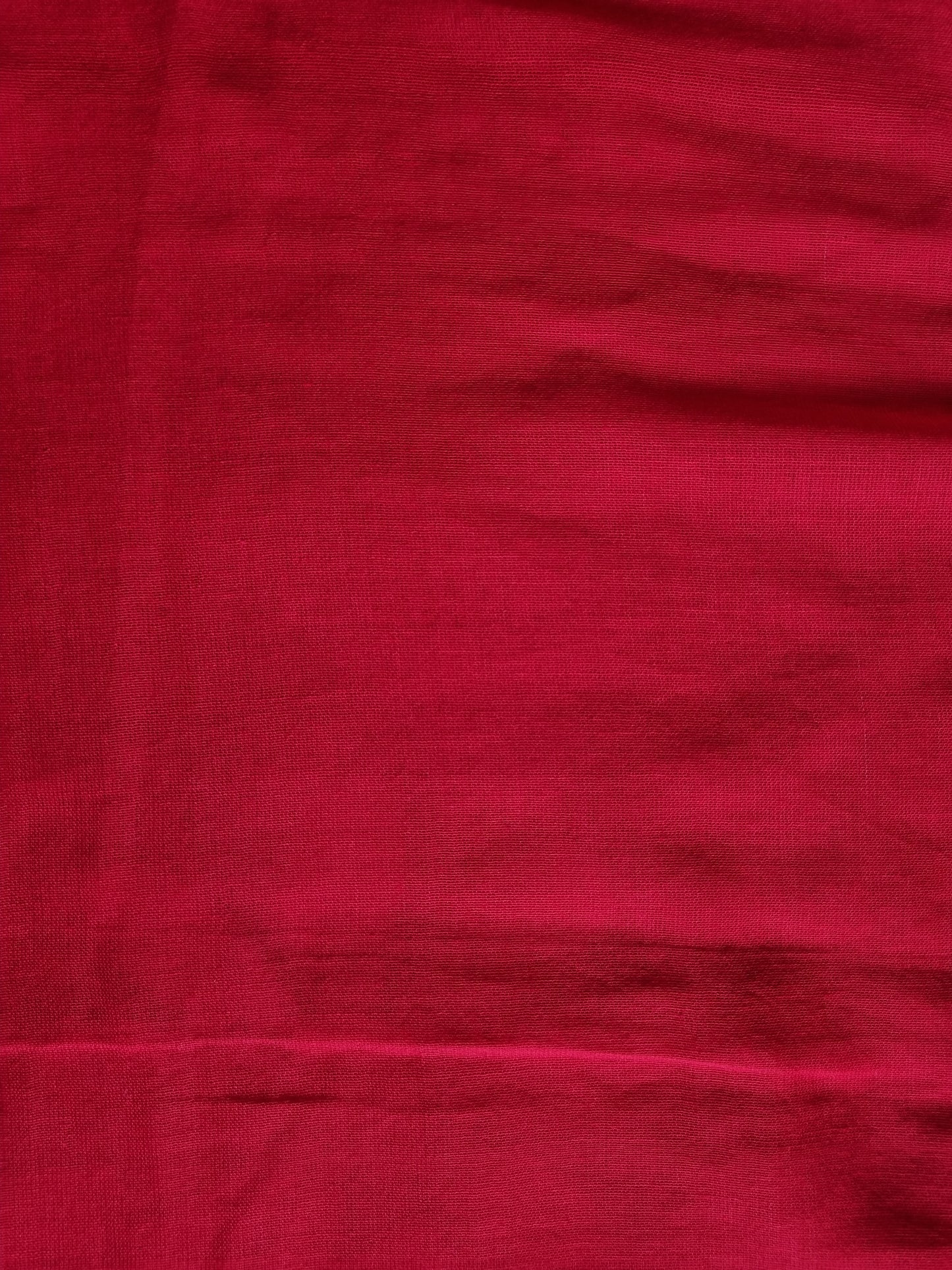 DEEP RED DASIY HAND PAINTED KHADI COTTON SAREE