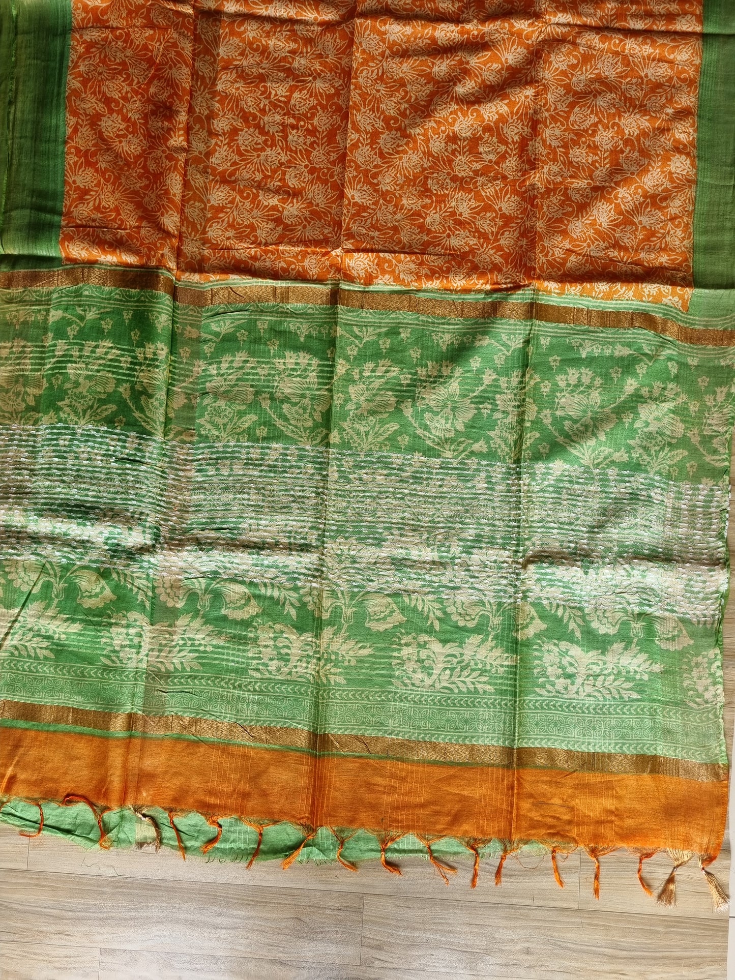 YELLOW AND GREEN SAREE