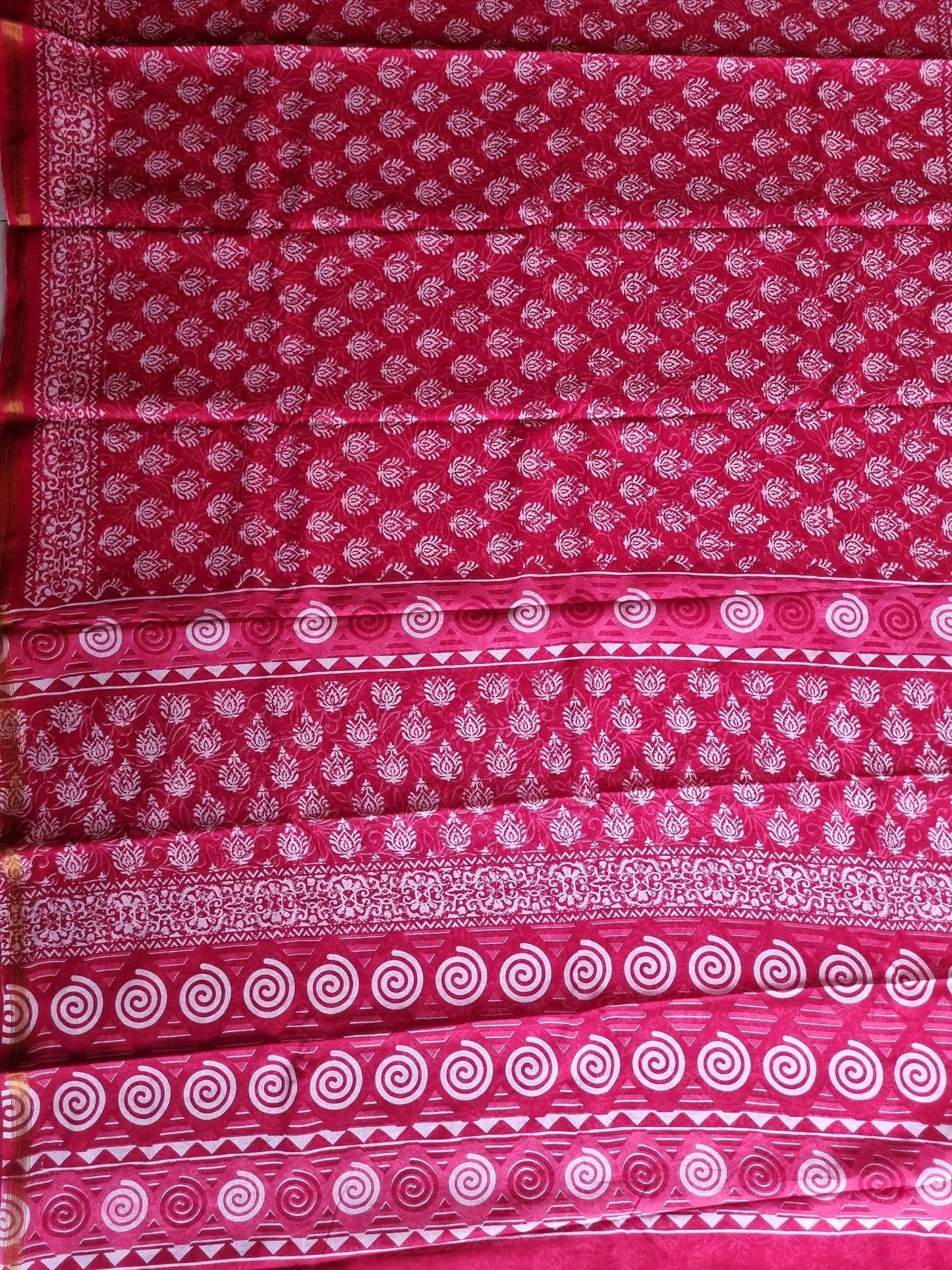 RED PURE COTTON SAREE