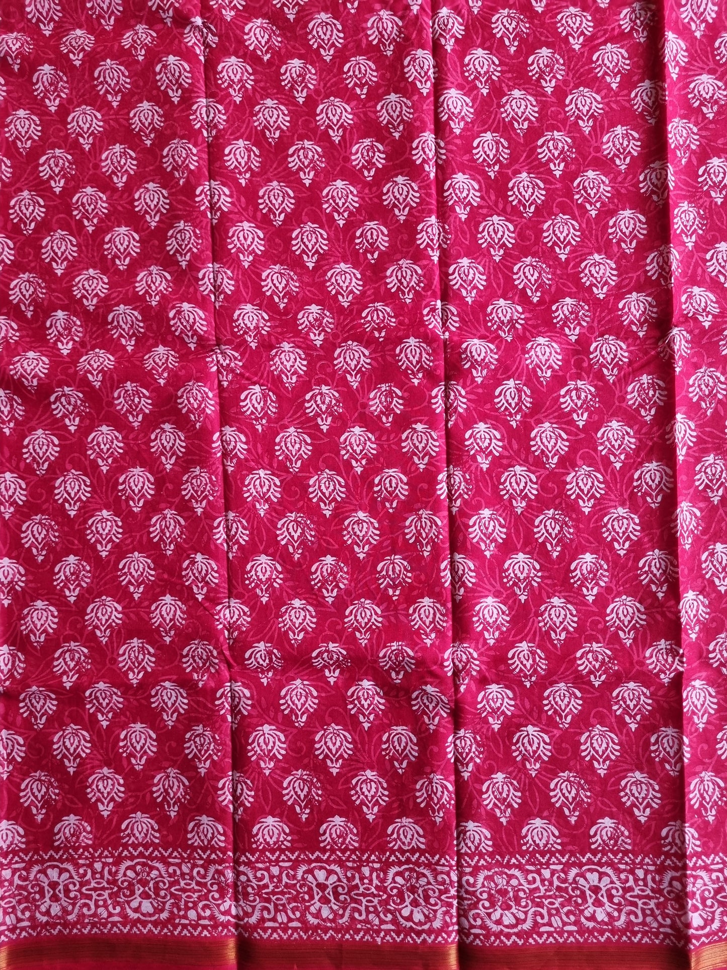 RED PURE COTTON SAREE