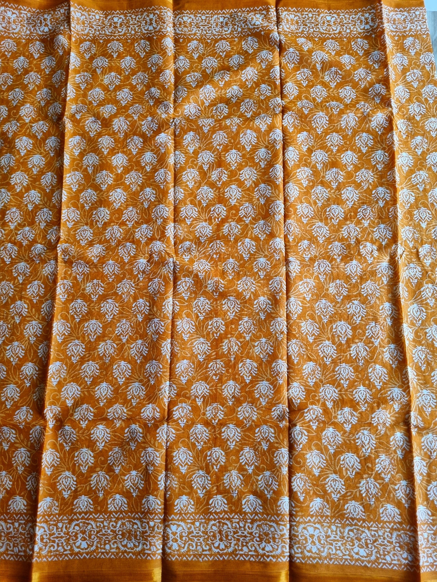 ORANGE PURE COTTON SAREE