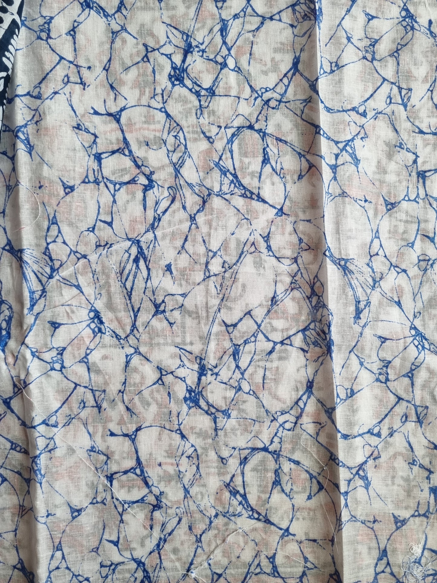 BLUE & RED KALAMKARI PRINT SAREE