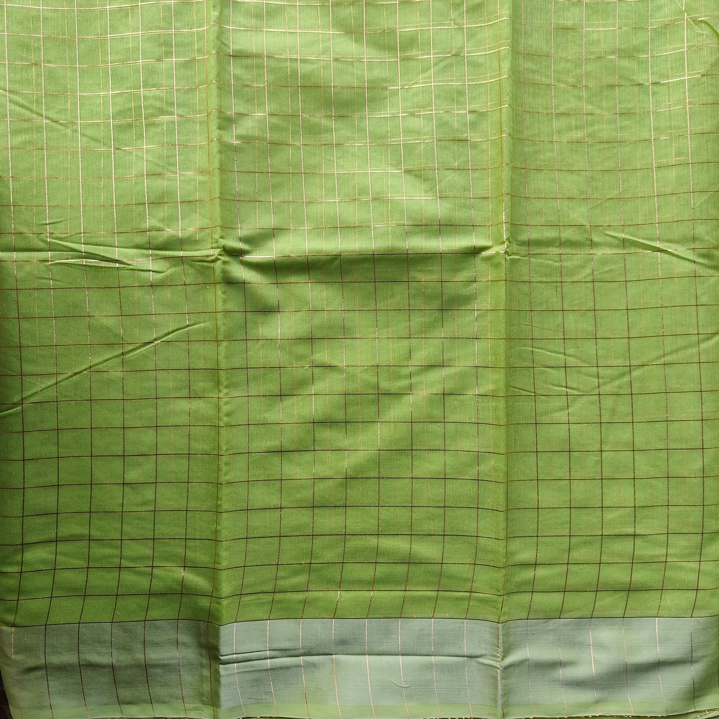 LEMON CHECKED COTTON SAREE