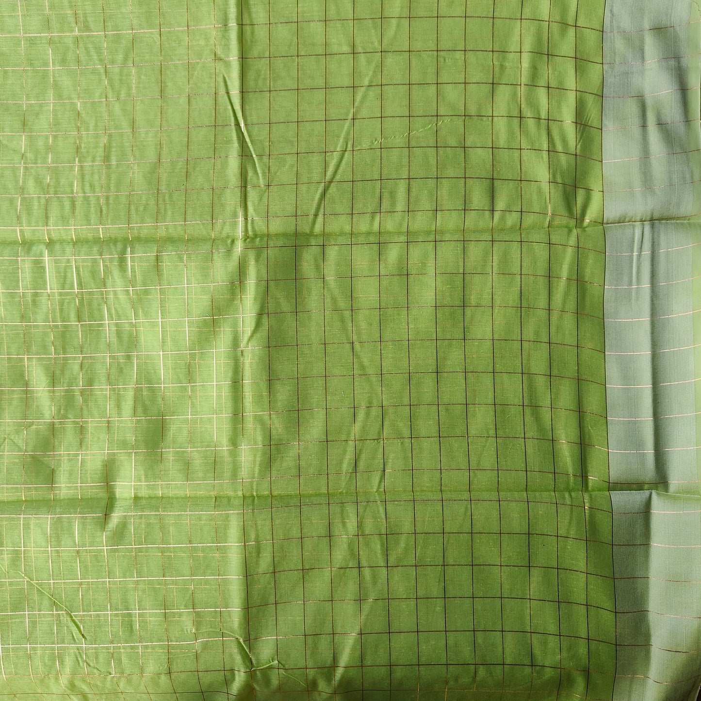LEMON CHECKED COTTON SAREE