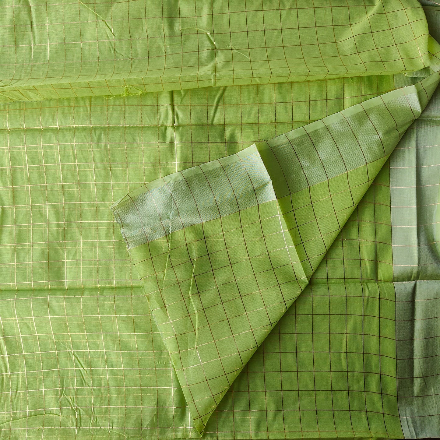 LEMON CHECKED COTTON SAREE