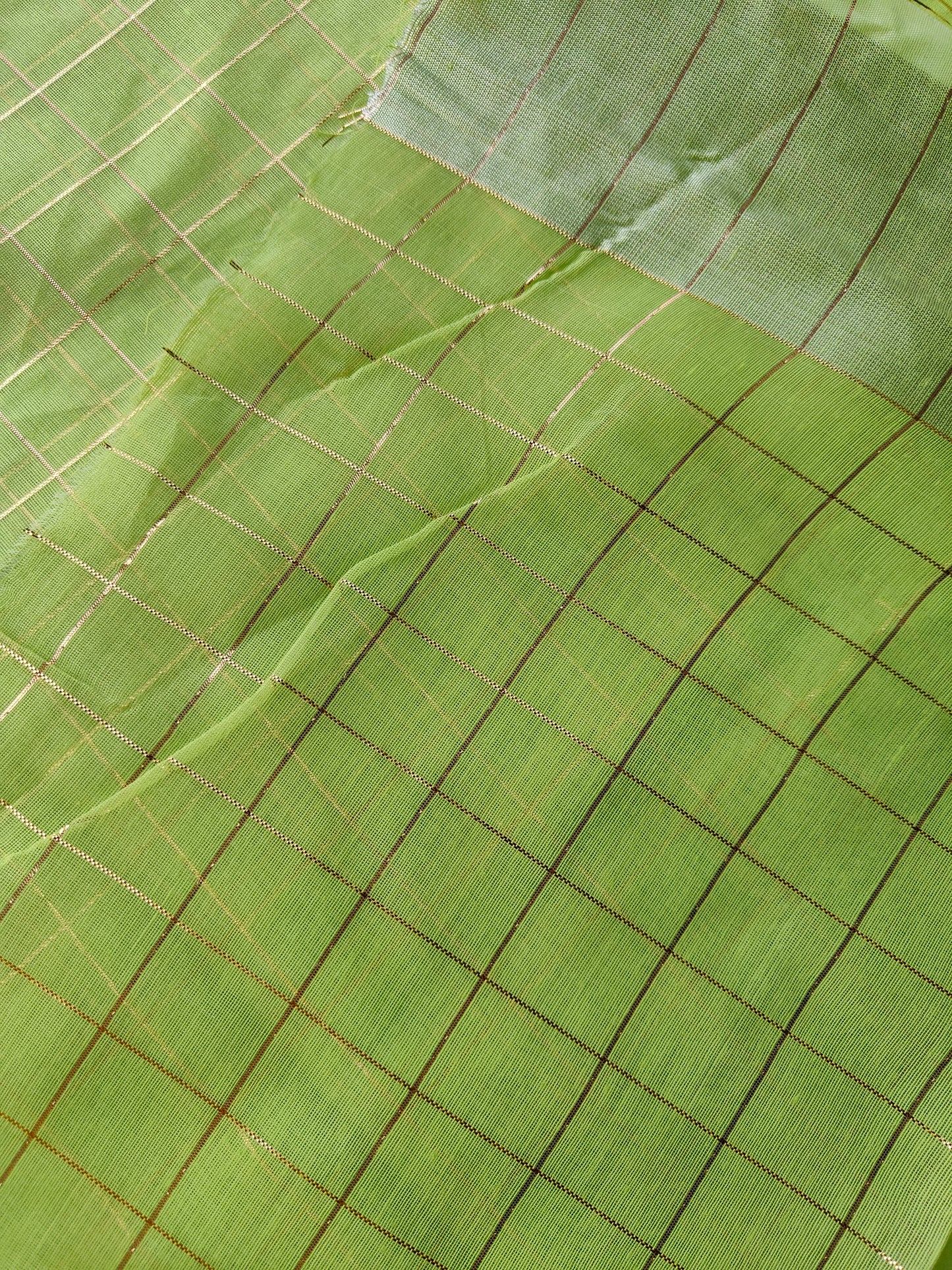 LEMON CHECKED COTTON SAREE