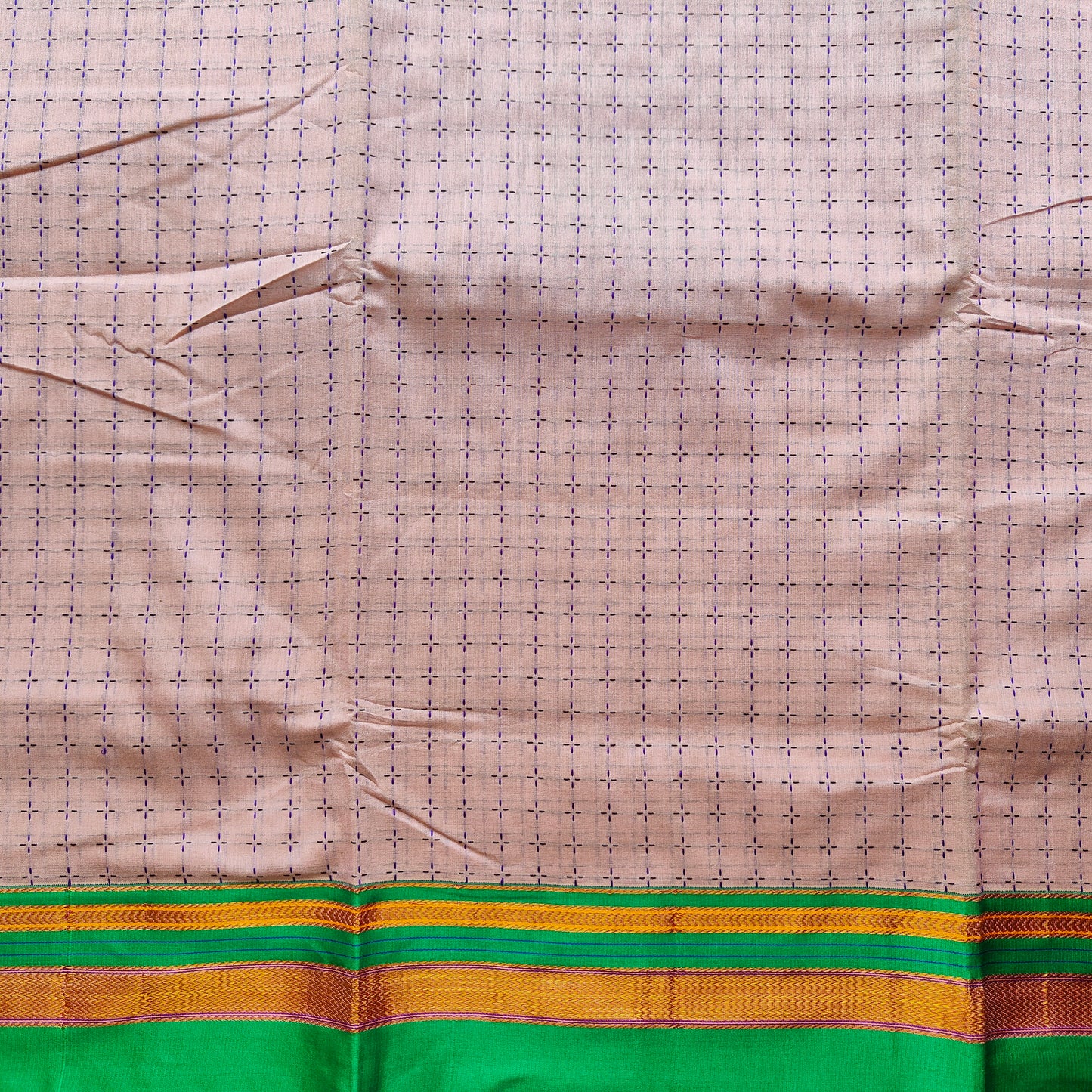 BEIGE TAN PURE COTTON SAREE