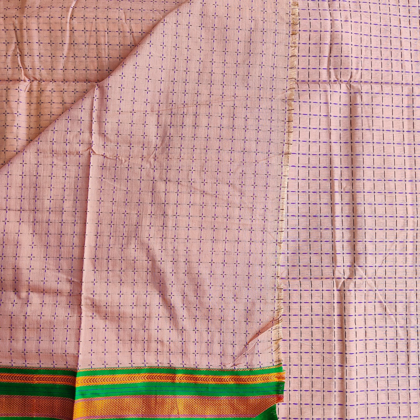 BEIGE TAN PURE COTTON SAREE