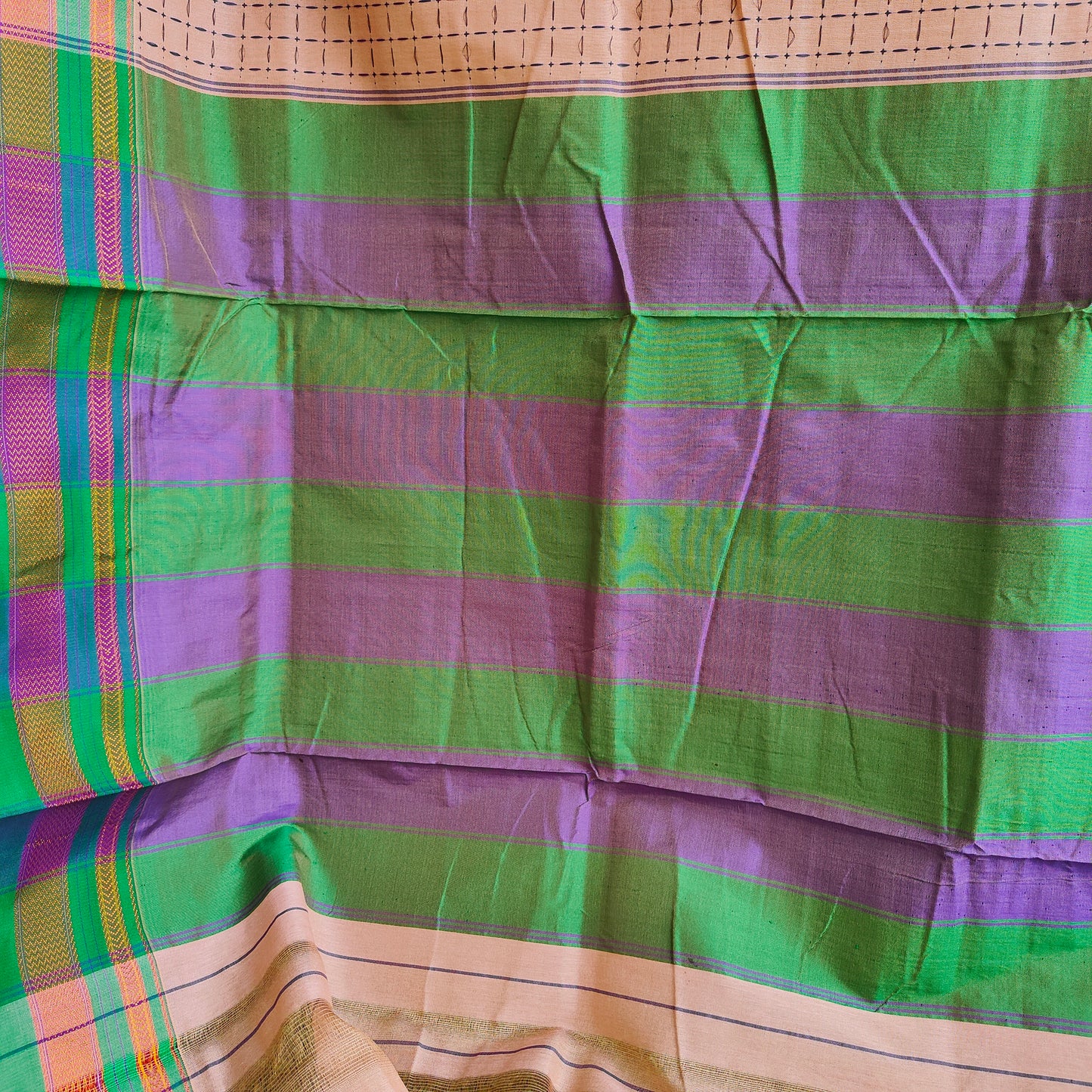BEIGE TAN PURE COTTON SAREE