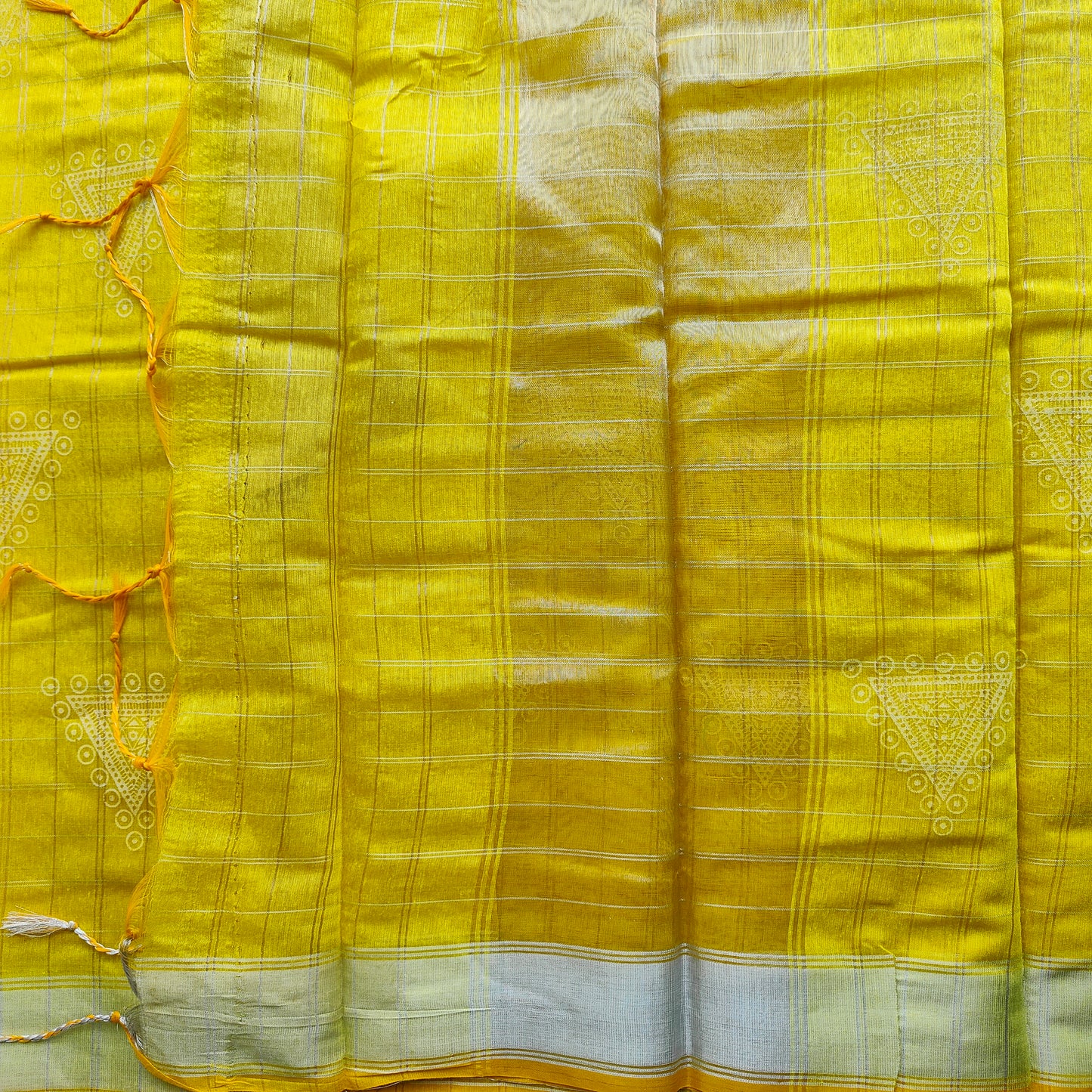 LEMON YELLOW COTTON SAREE