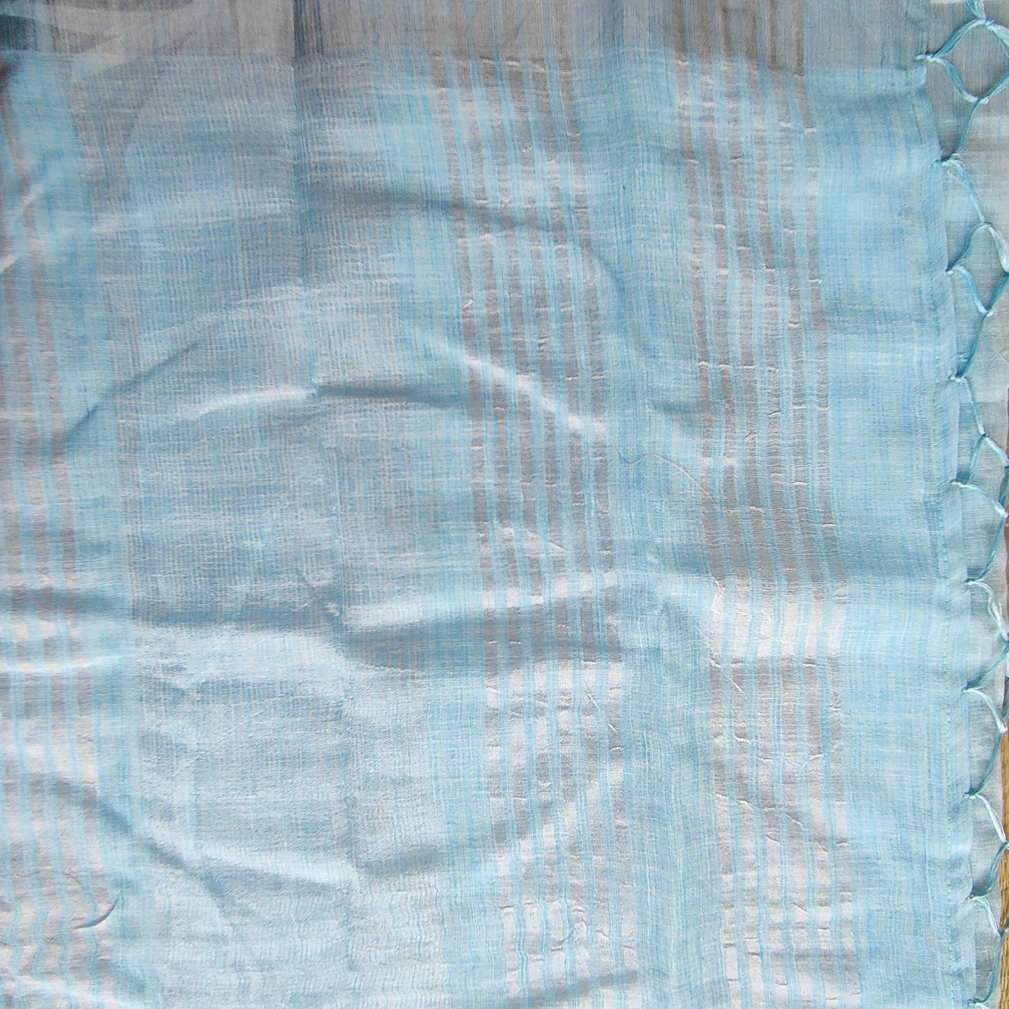 SKY BLUE COTTON LINEN SAREE