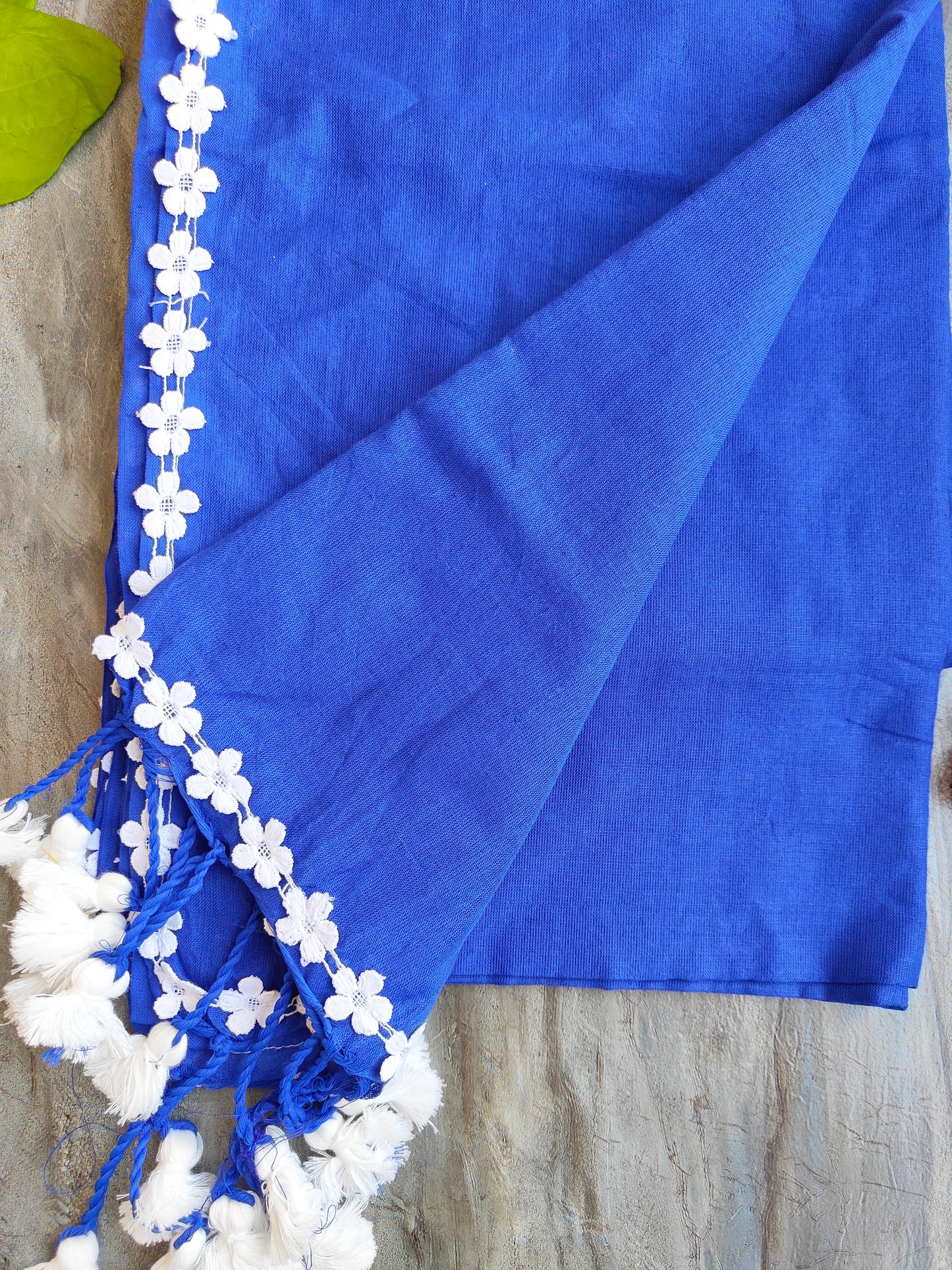 BLUE LACE KHADI COTTON SAREE