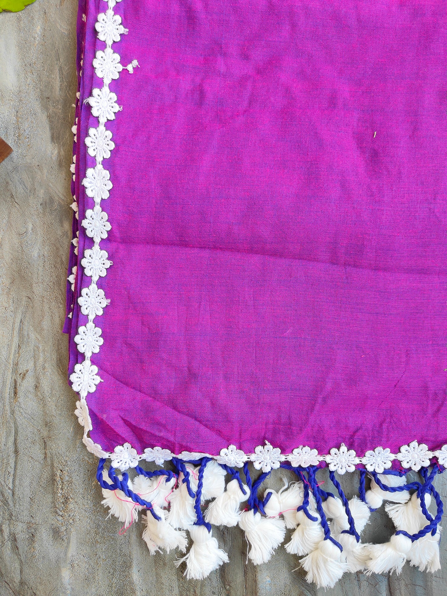 PURPLE LACE KHADI COTTON SAREE