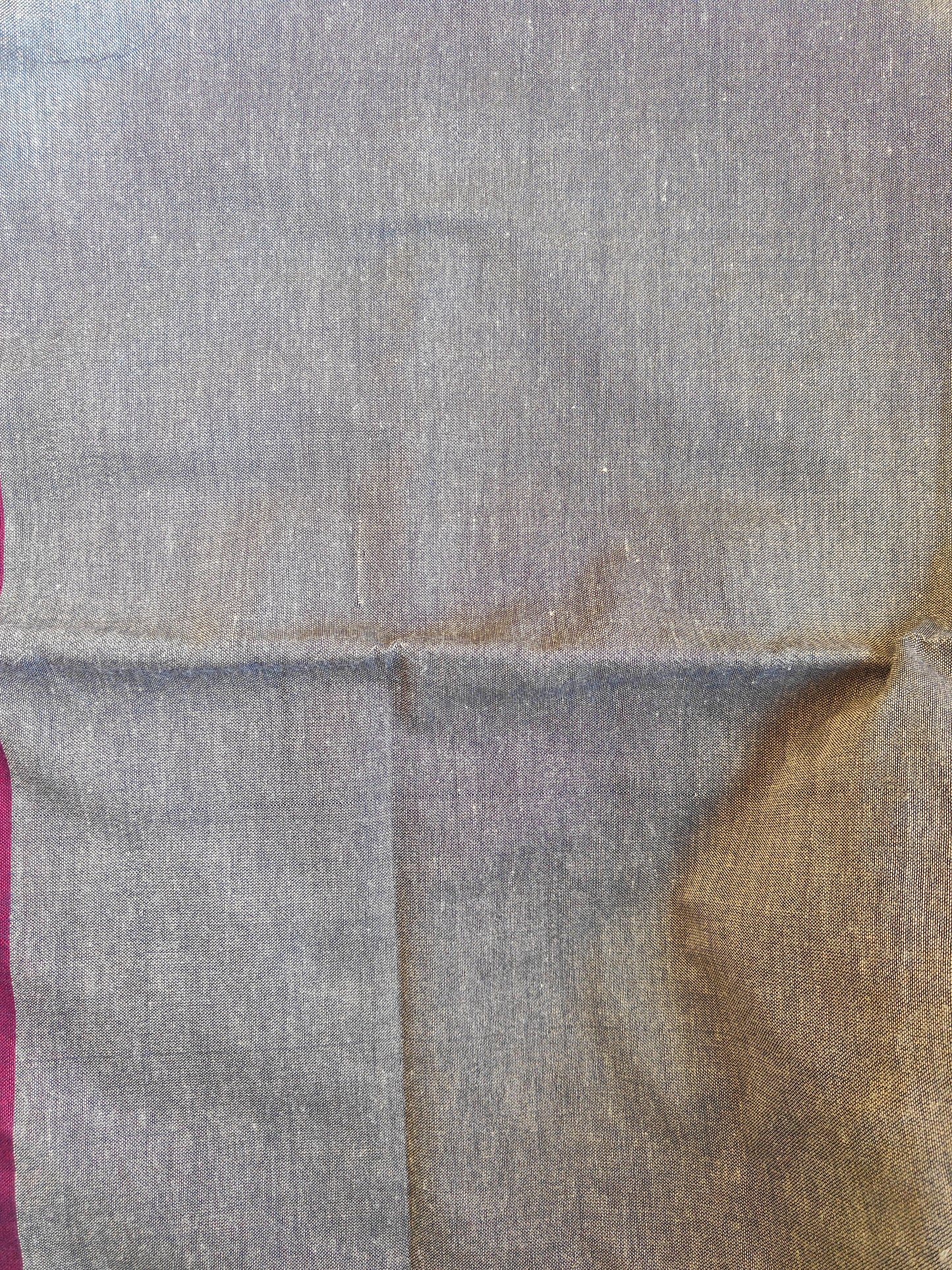 GREY AND MAROON KHADI COTTON SAREE