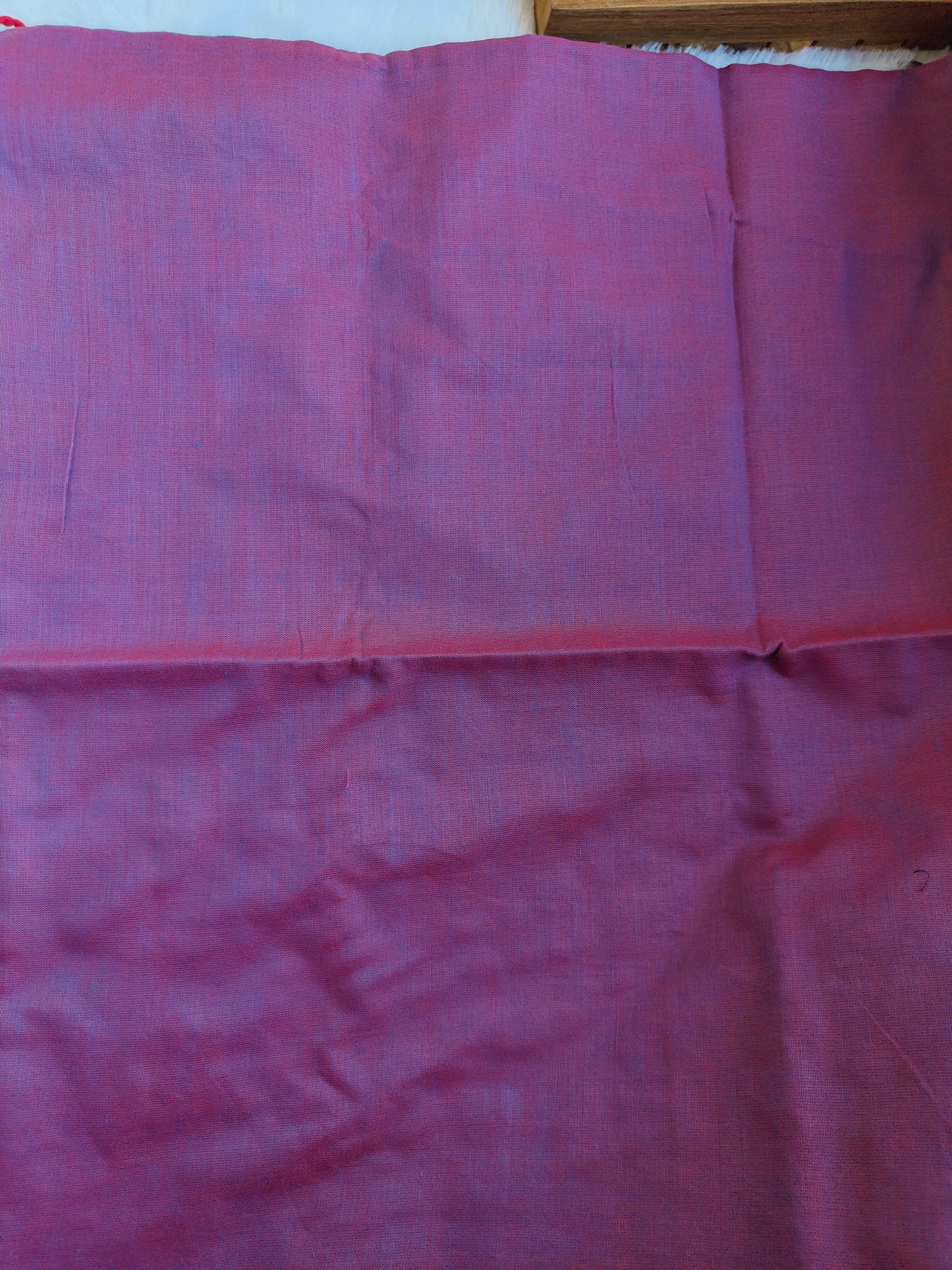 RED AND PURPLE KHADI COTTON SAREE