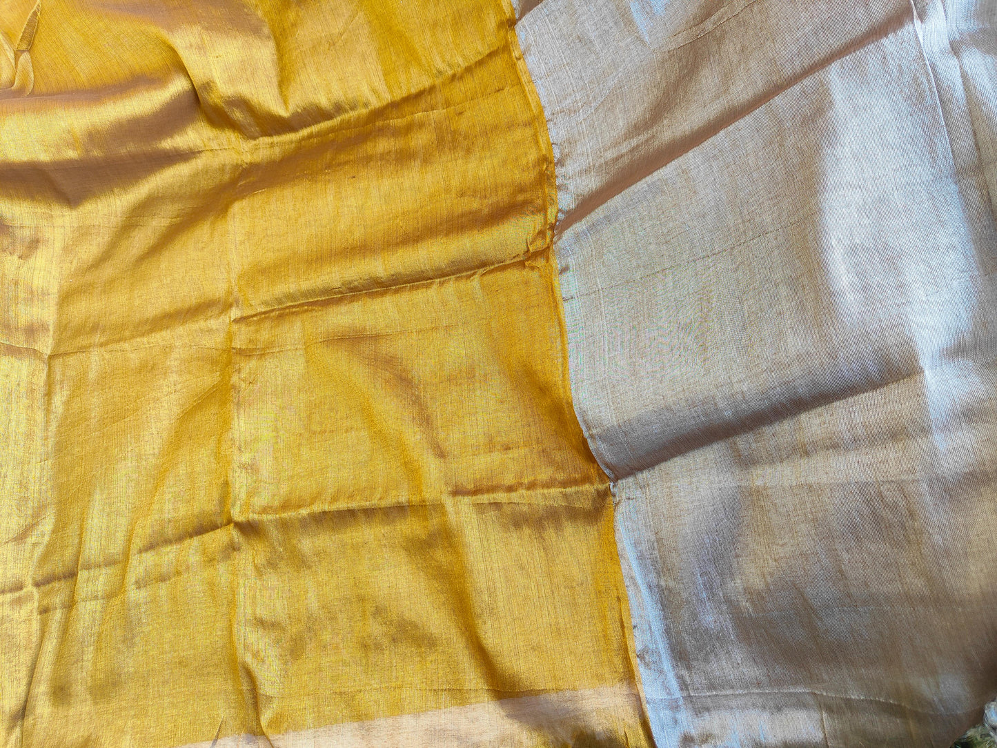 GOLD AND SILVER COTTON TISSUE SAREE