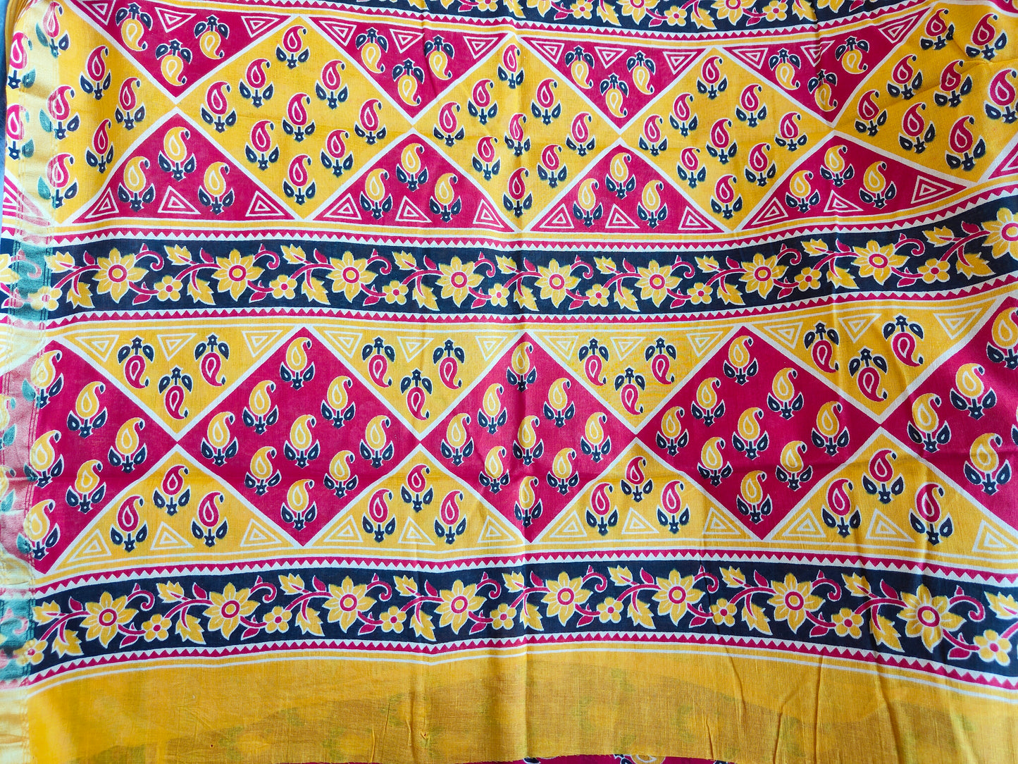 RED MANGO AJRAKH CHANDERI COTTON SAREE