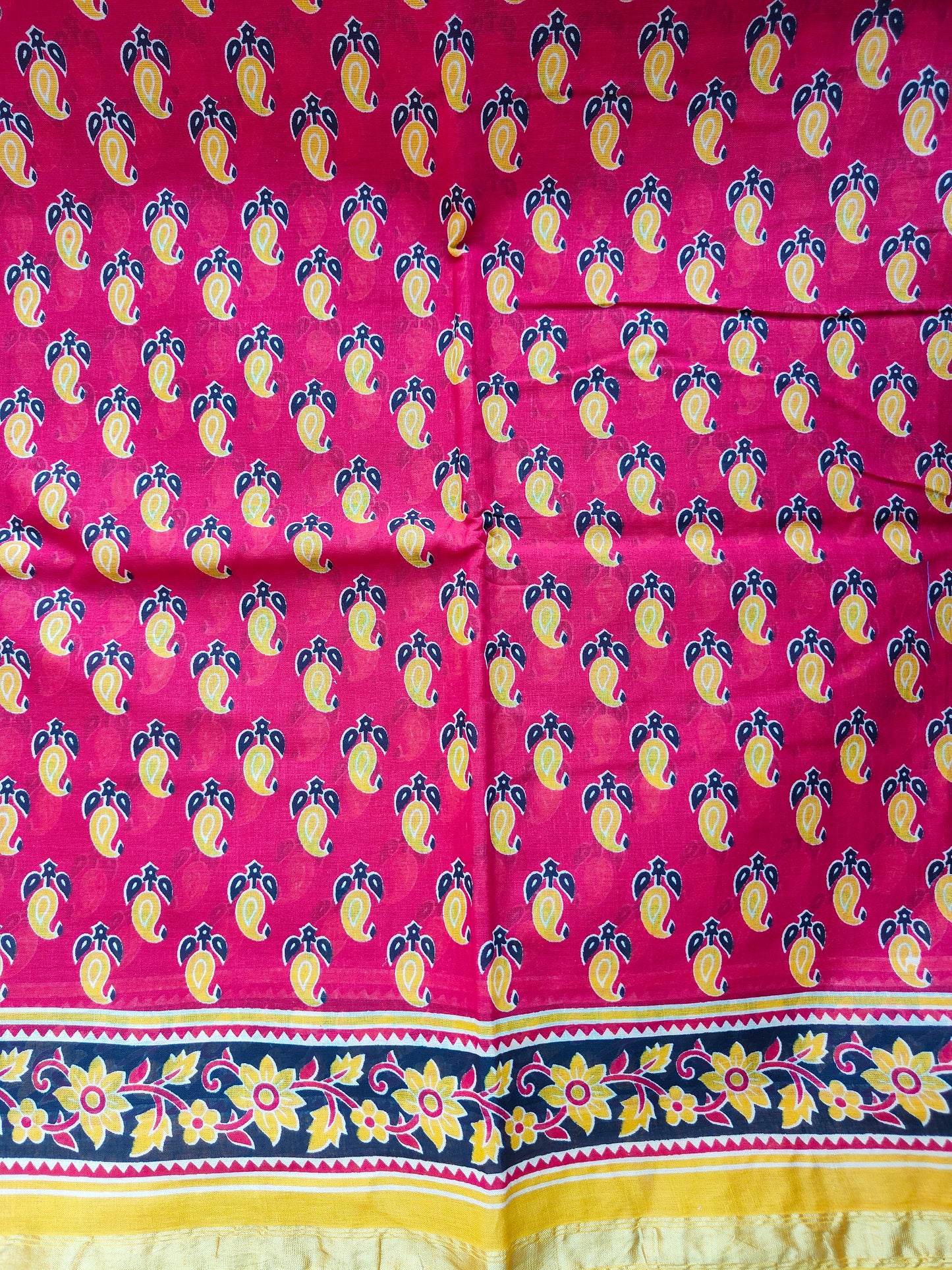 RED MANGO AJRAKH CHANDERI COTTON SAREE