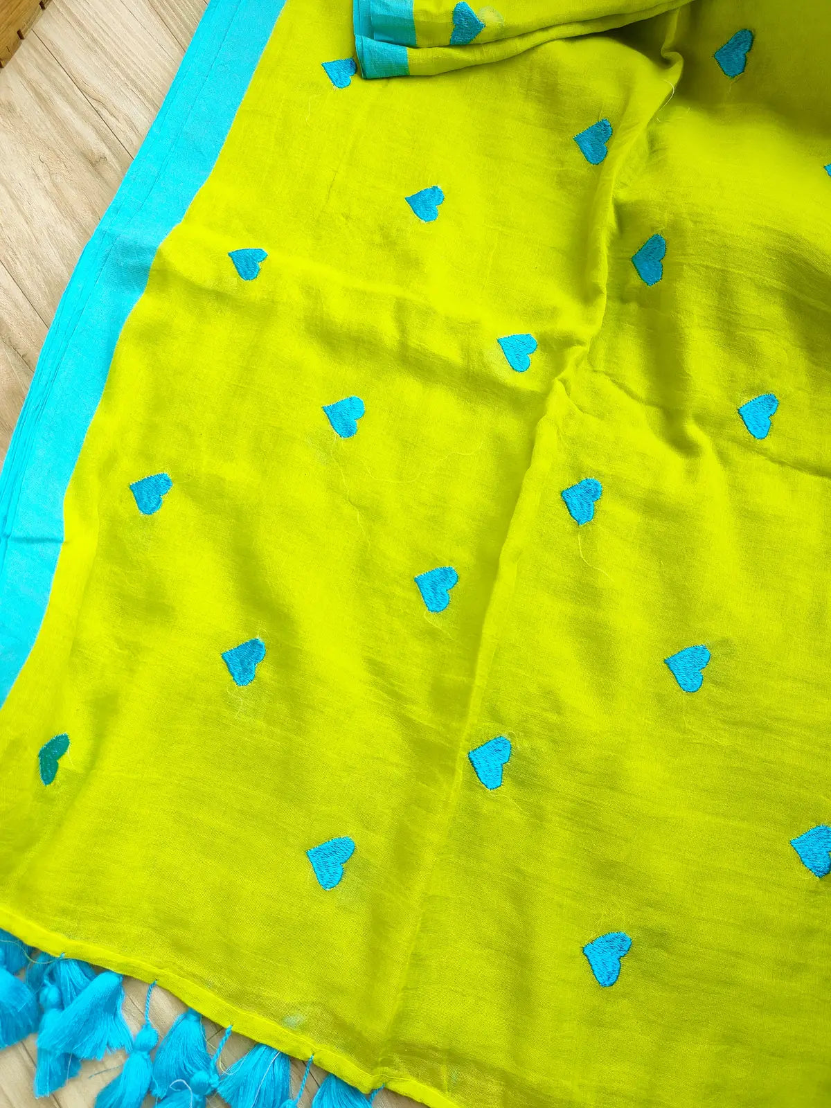 GREEN HEART MUL COTTON SAREE