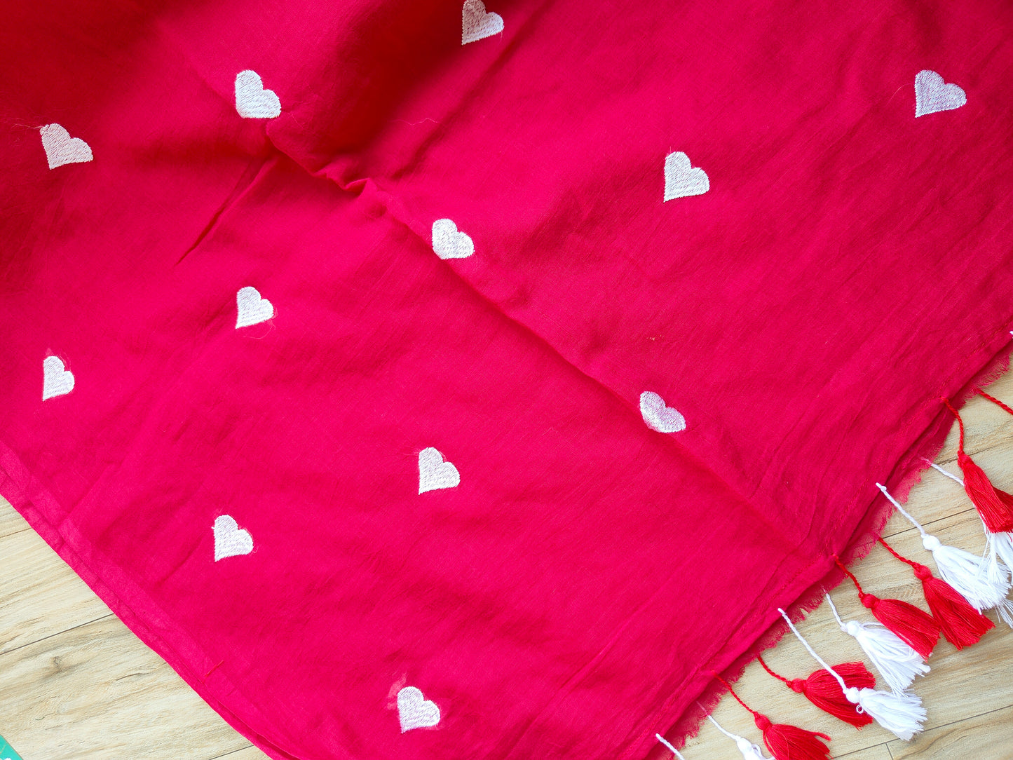 RED HEART MUL COTTON SAREE