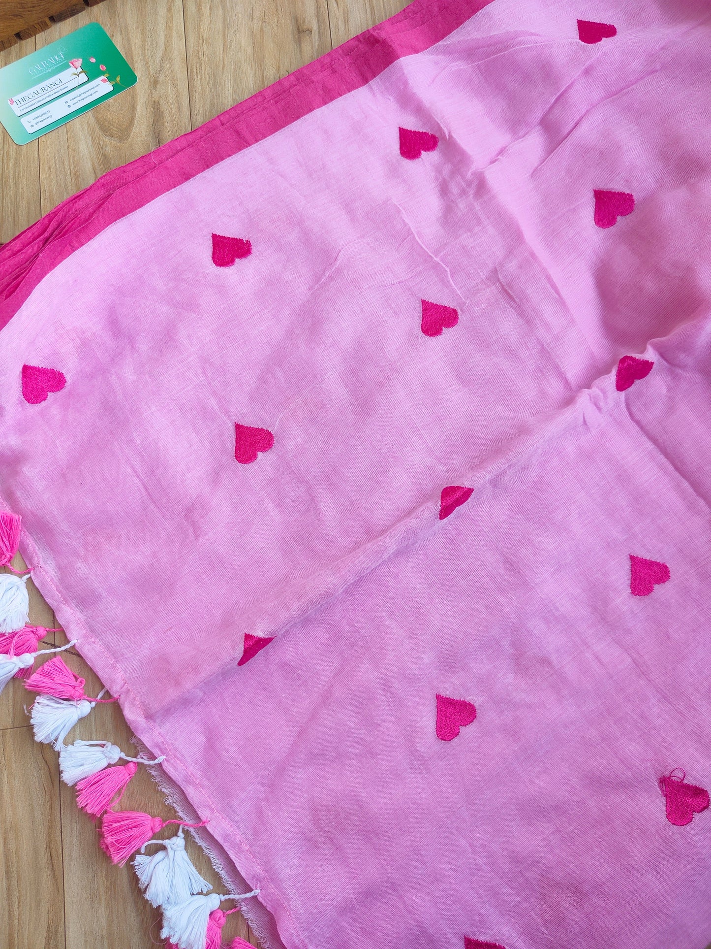 PINK HEART MUL COTTON SAREE