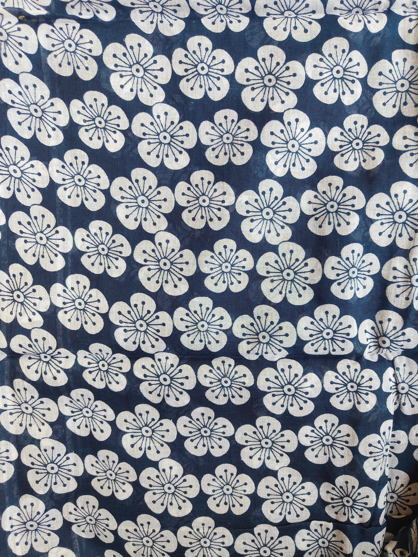 INDIGO AJRAKH CHANDERI COTTON SAREE