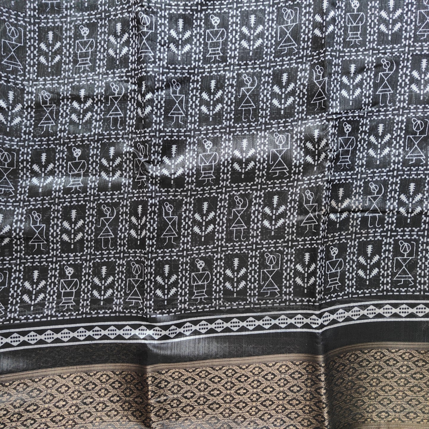 BLACK PRINTED SAREE