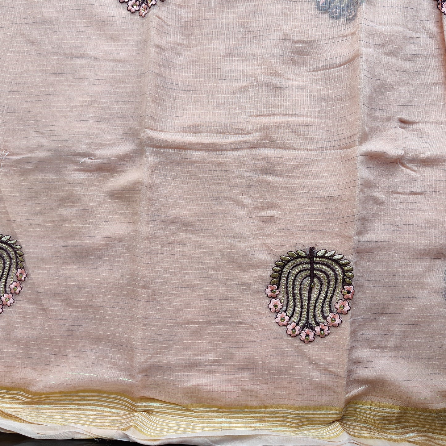 PEACH COTTON SAREE