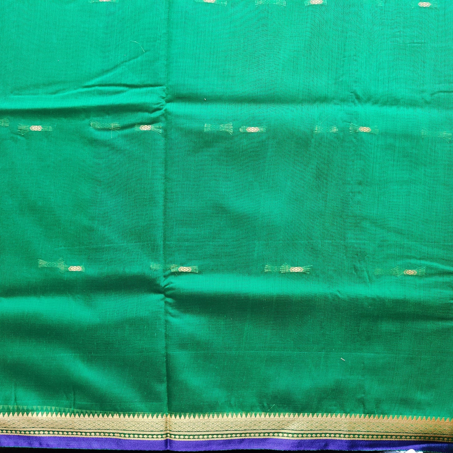 GREEN AND BLUE PURE COTTON SAREE