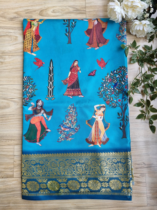 SKY BLUE TRADTIONAL SILK SAREE