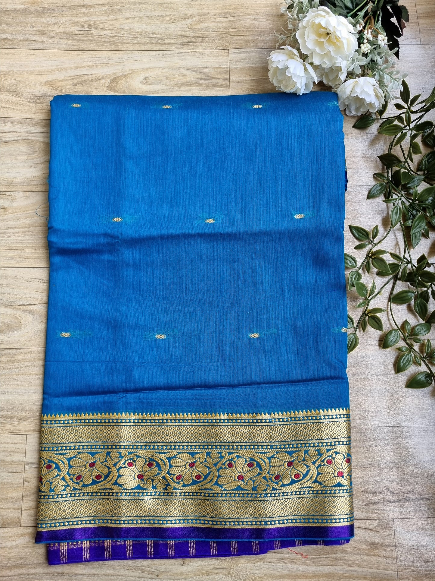 SKY BLUE PURE COTTON SAREE