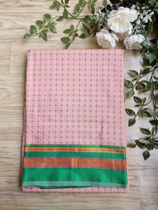 BEIGE TAN PURE COTTON SAREE