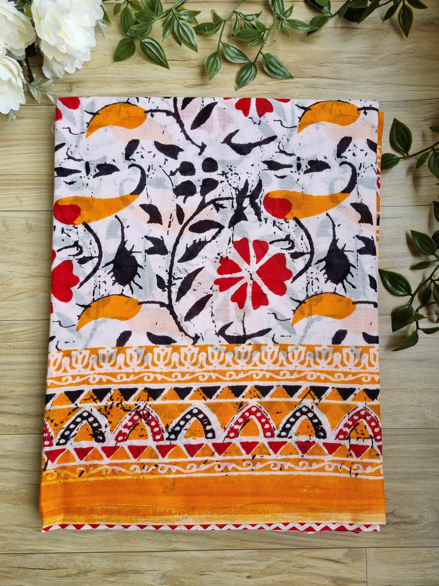 HANDBLOCK PRINTED MUL COTTON SAREE