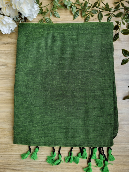 KHADI COTTON GREEN SAREE