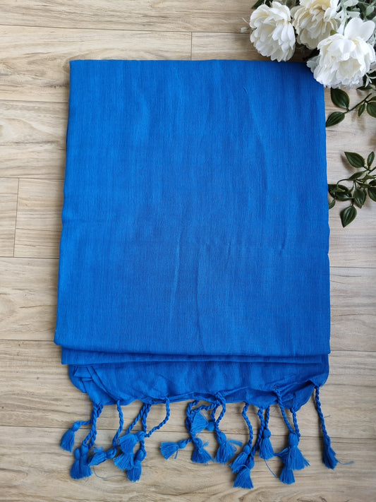 KHADI COTTON BLUE SAREE