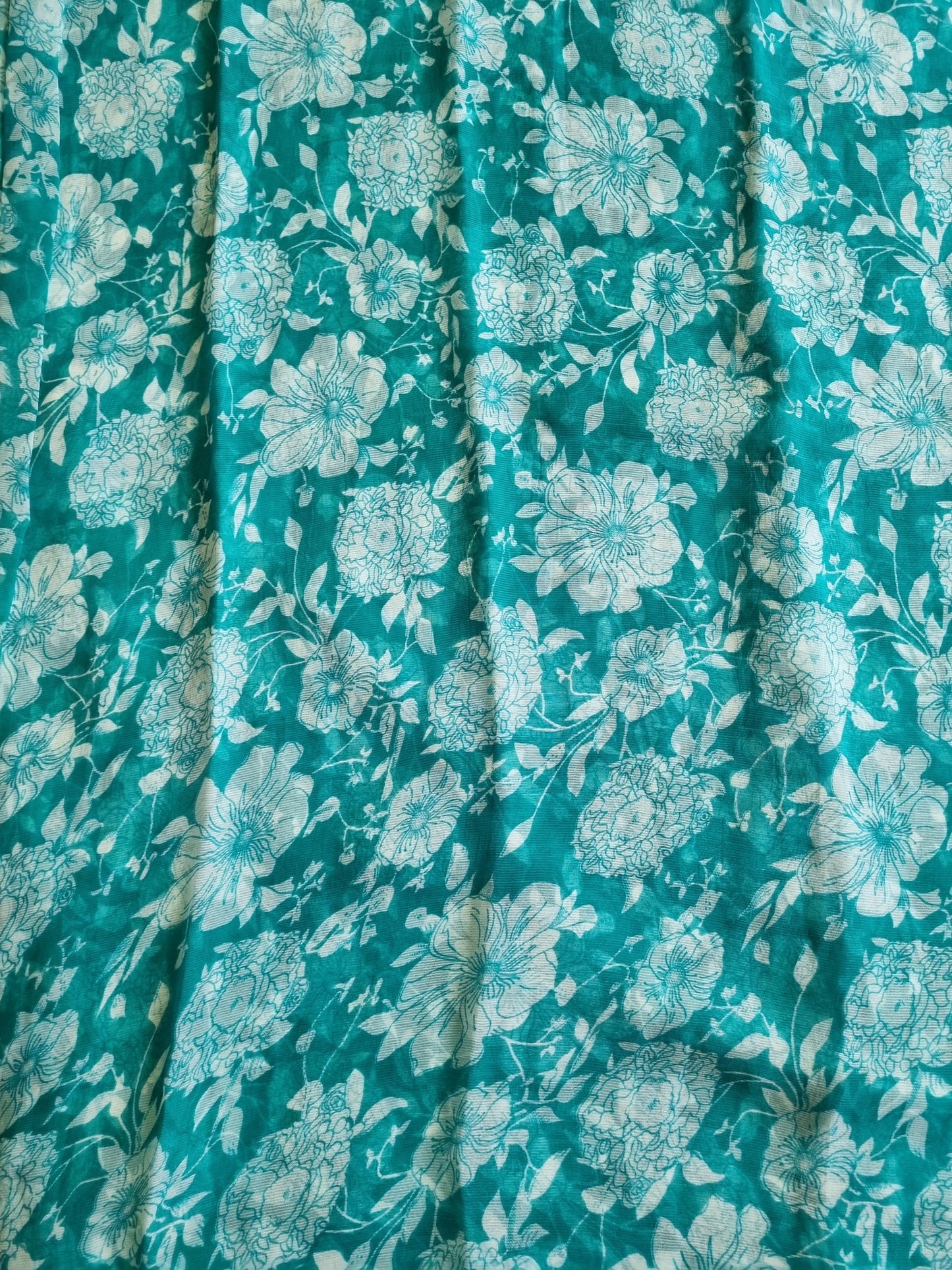 TEAL GREEN BOLLYWOOD CHIFFON SAREE