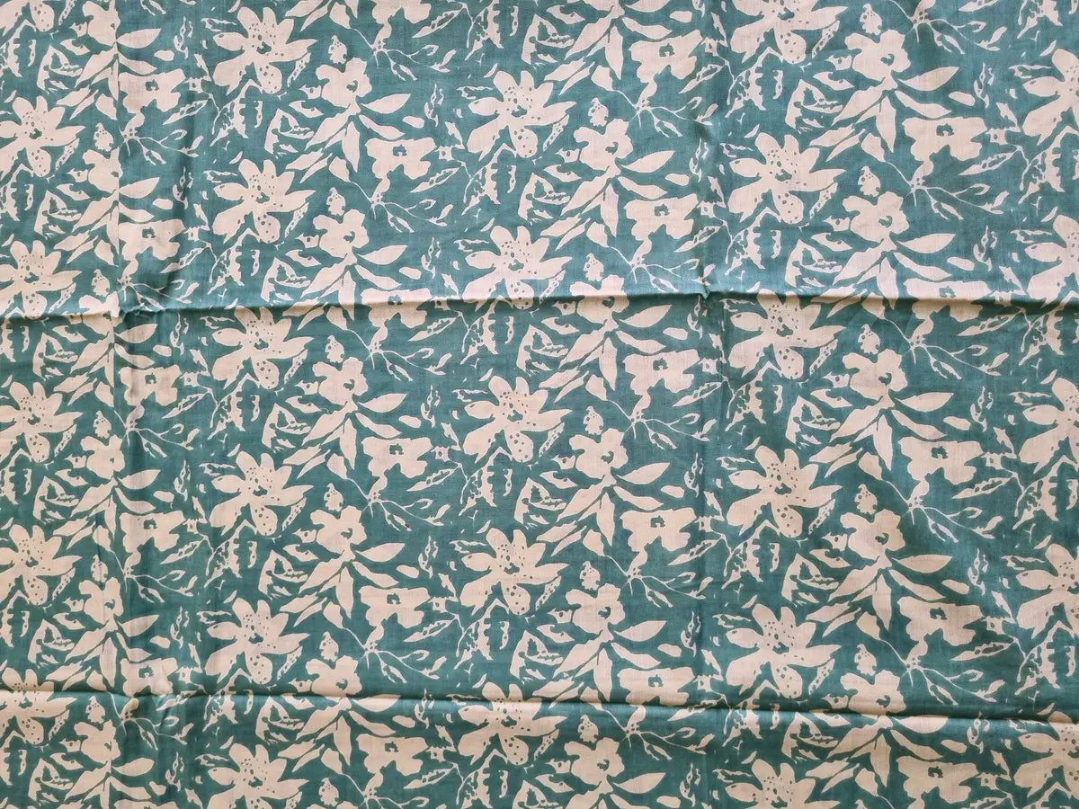 PEACOCK FEATHER MINT GREEN MUL COTTON SAREE