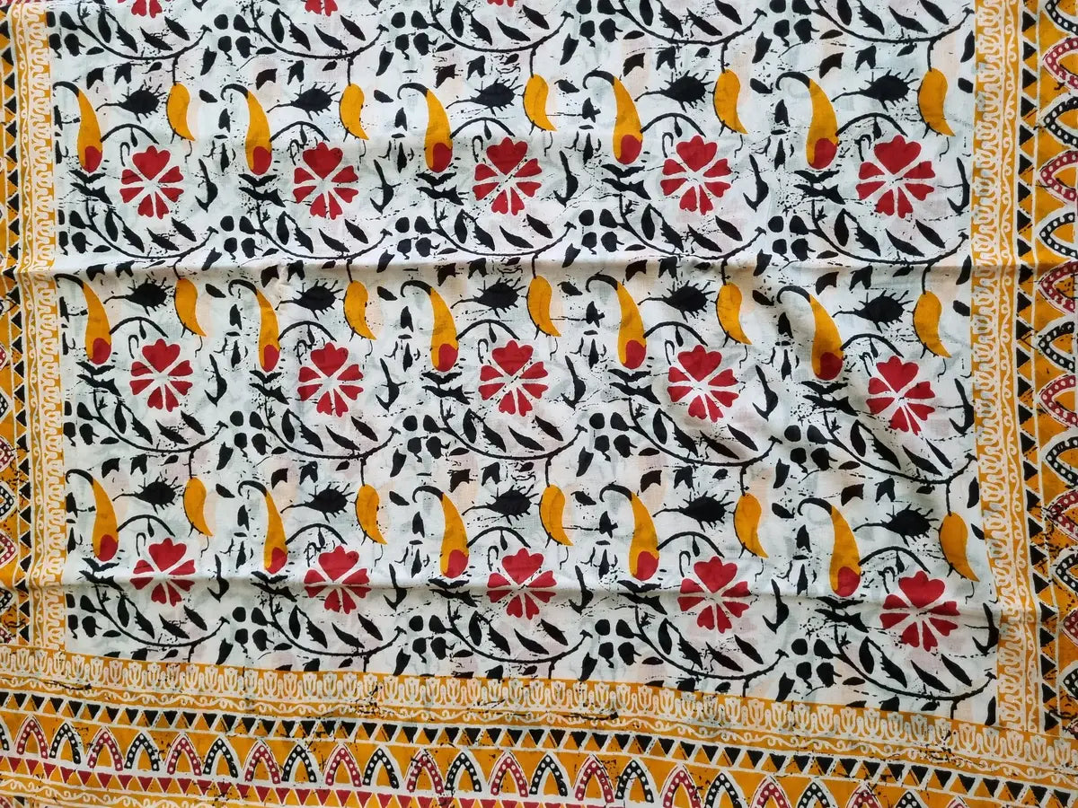 HANDBLOCK PRINTED MUL COTTON SAREE