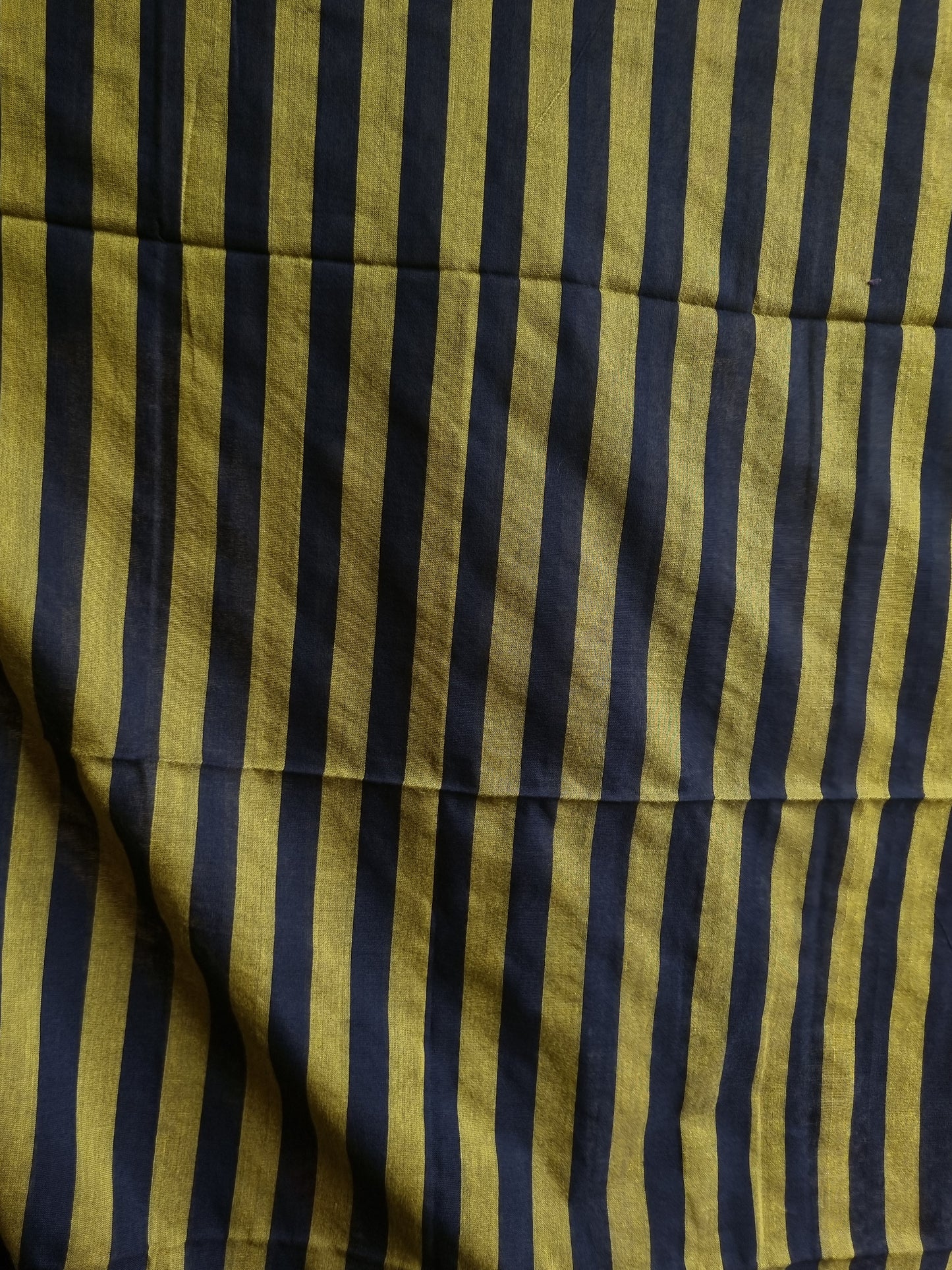 KHADI COTTON YELLOW & BLACK STRIPED SAREE