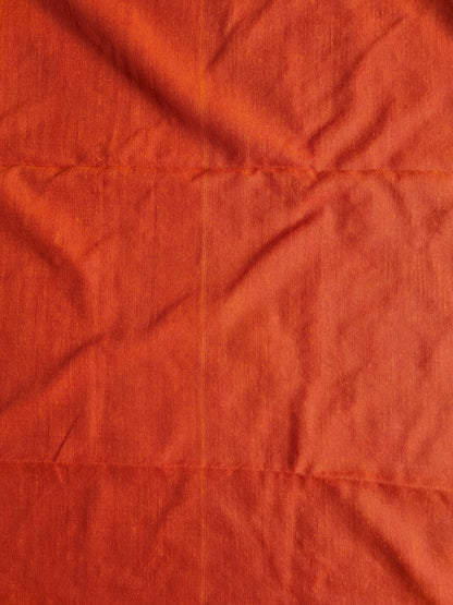 ORANGE KHADI COTTON SAREE