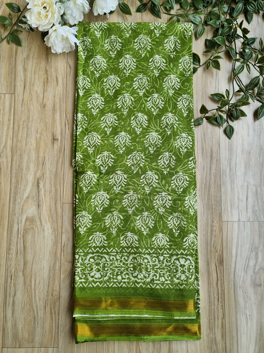 GREEN PURE COTTON SAREE