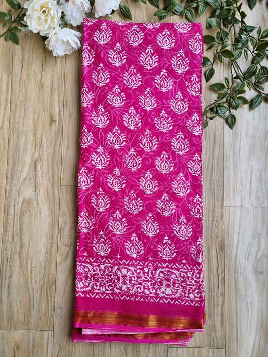 PINK PURE COTTON SAREE