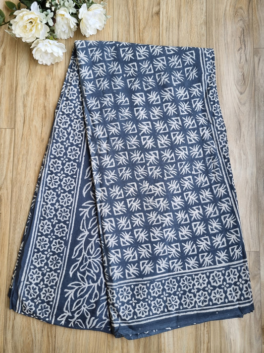 GREY MUL COTTON SAREE