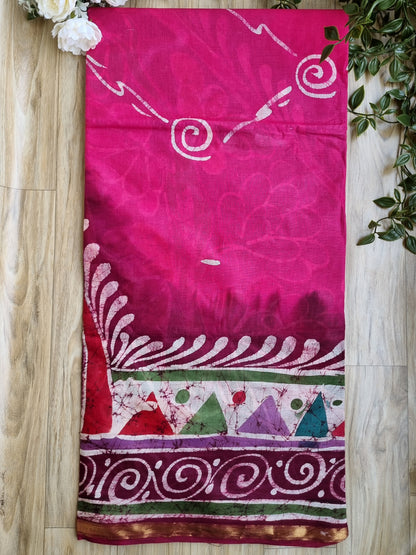 PINK & MAROON SAREE