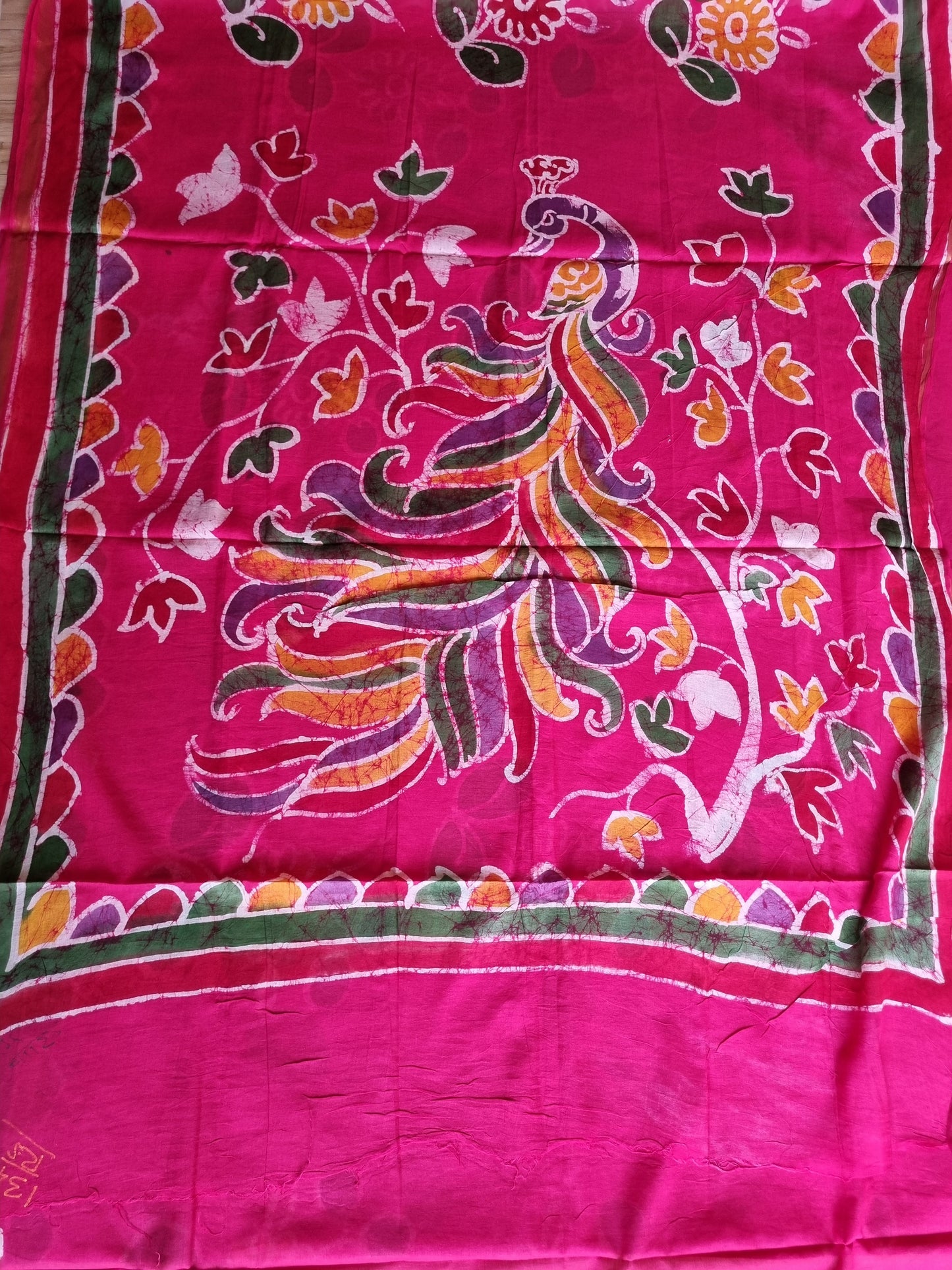 RANI PINK AND GREEN SAREE