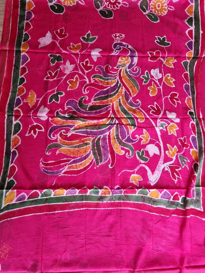 RANI PINK AND GREEN SAREE